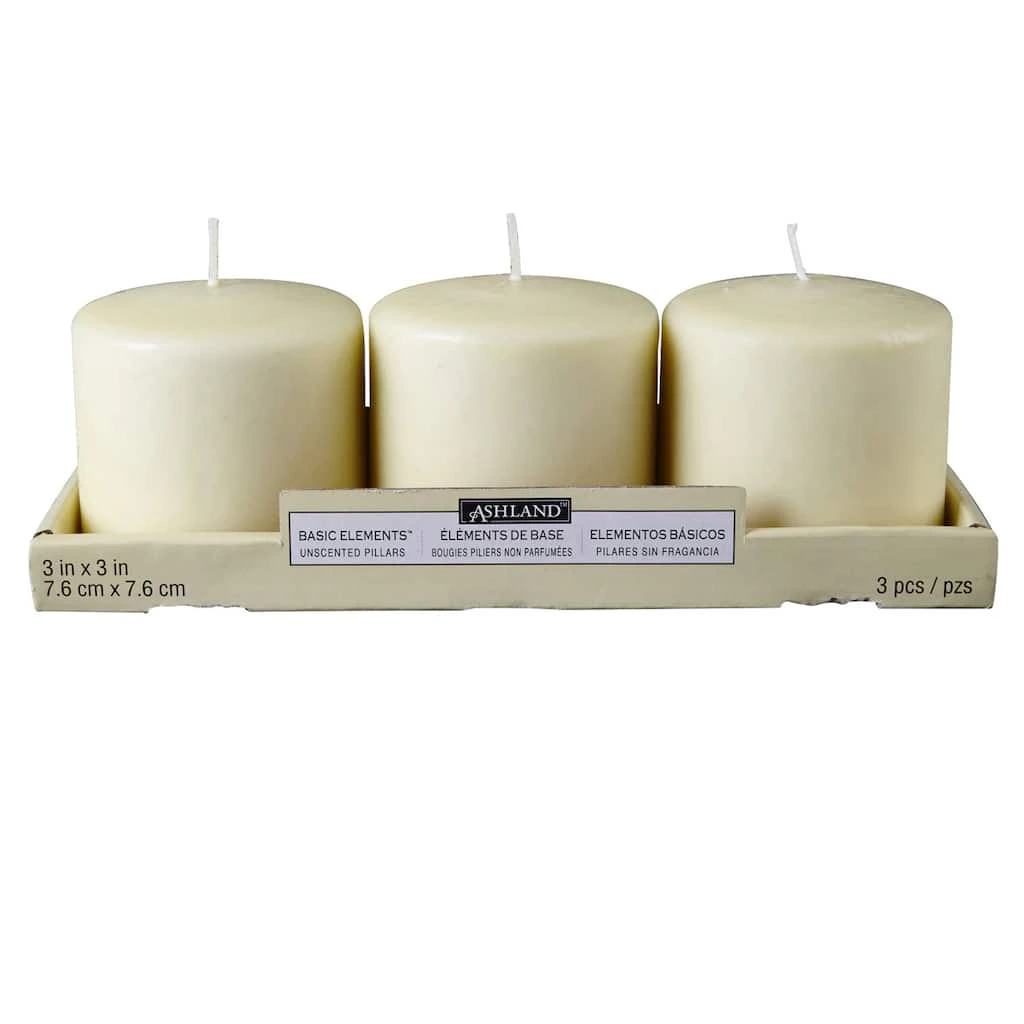 Cheapest π Ashland® Basic Elements™ Ivory Pillar Candle, 3 Pack β 3 Cheapest π Ashland® Basic Elements™ Ivory Pillar Candle, 3 Pack β