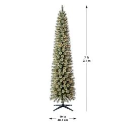 Wholesale ❤️ 7ft. Pre-Lit Artificial Cashmere Pencil 😀 Christmas Tree, Clear Lights by Ashland® ⭐ -Ashlandty Shop 10368145 14