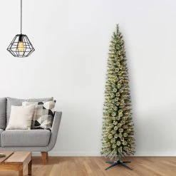 Wholesale ❤️ 7ft. Pre-Lit Artificial Cashmere Pencil 😀 Christmas Tree, Clear Lights by Ashland® ⭐ -Ashlandty Shop 10368145 16