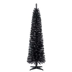 Cheap ✔️ 6ft. Pre-Lit Artificial Black Pencil ✨ Christmas Tree, Clear Lights by Ashland® ❤️ -Ashlandty Shop 10444272 9