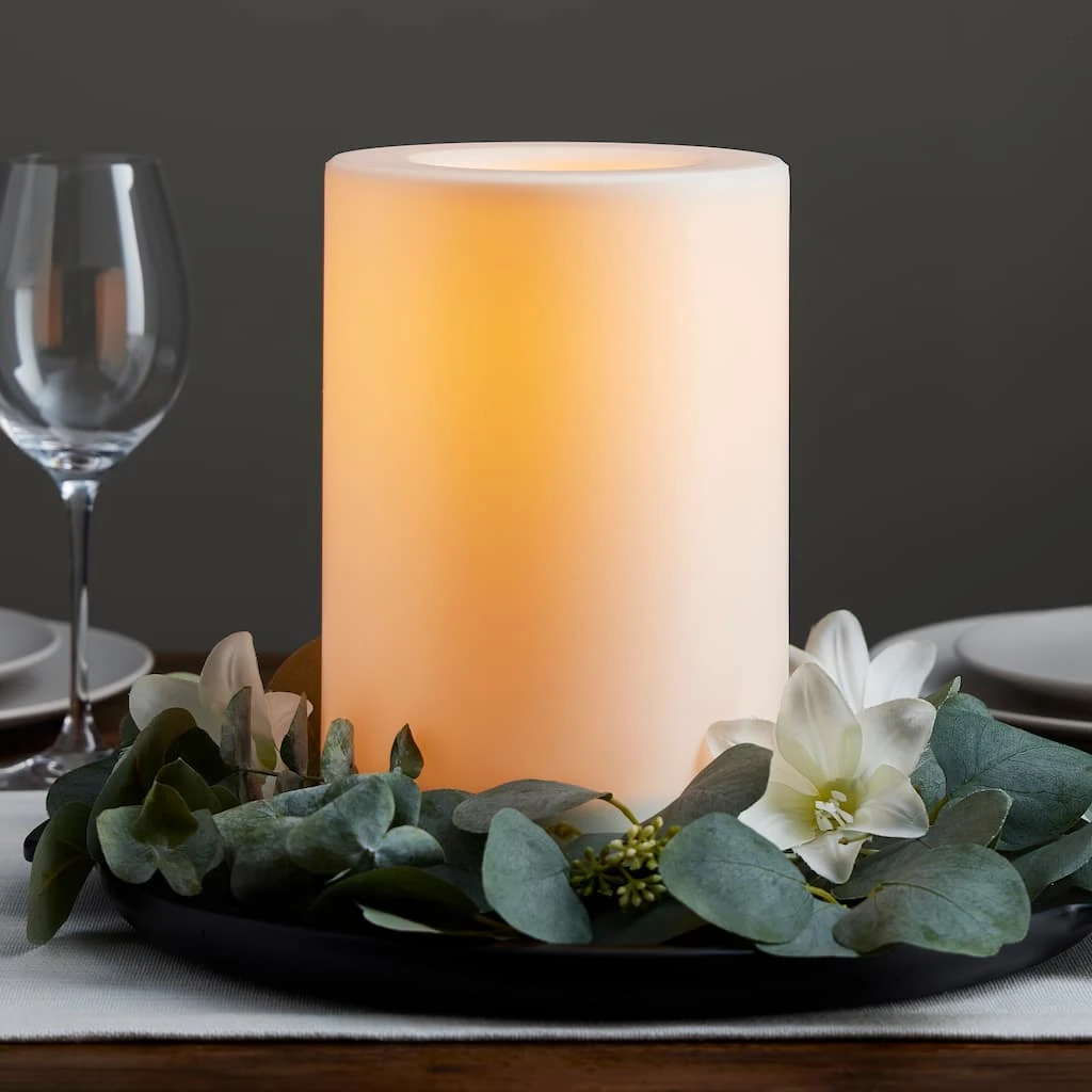 New 🔔 White 6" x 9" LED Outdoor Pillar Candle By Ashland® 🥰 4 New 🔔 White 6" x 9" LED Outdoor Pillar Candle By Ashland® 🥰 - Image 2