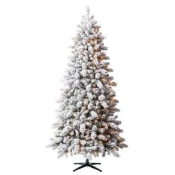 Best Pirce 🔥 7.5ft. Pre-Lit Vermont Pine Flocked Artificial Christmas Tree, Clear Lights by Ashland® ✨