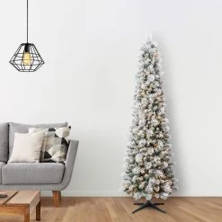Promo 👏 7ft. Pre-Lit Artificial Slim Christmas Tree, Clear Lights by Ashland® 🎉 -Ashlandty Shop 10521247 16