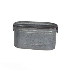 Cheap 😀 Small Dark Galvanized Metal Oblong Planter By Ashland® ⌛
