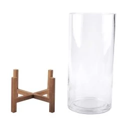 Flash Sale ✔️ Glass Candle Holder with Wood Base by Ashland® 💯 -Ashlandty Shop 10633857 2