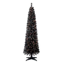 Best deal ✨ 6ft. Pre-Lit Shiny Black Pencil Tree, Clear Lights by Ashland® ⭐