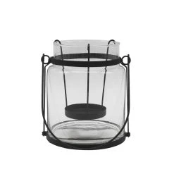 Brand new ⌛ 7.2" Glass Lantern with Black Handle by Ashland® ⭐ -Ashlandty Shop 10633878 2
