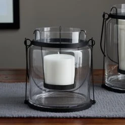 Brand new ⌛ 7.2" Glass Lantern with Black Handle by Ashland® ⭐ -Ashlandty Shop 10633878 20