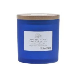 Discount ⭐ Blue Cedar & Fig Wooden Wick Jar Candle by Ashland® ✔️
