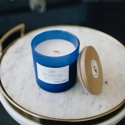 Discount ⭐ Blue Cedar & Fig Wooden Wick Jar Candle by Ashland® ✔️ -Ashlandty Shop 10638432 2