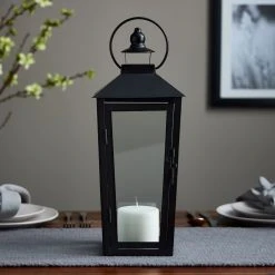 Best Sale 🌟 15.7" Black Metal Lantern by Ashland® ⌛ -Ashlandty Shop 10638436 20