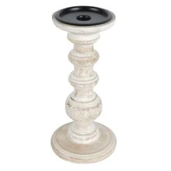 Buy 🛒 Whitewashed Wood Carved Pillar Candle Holder by Ashland® ✔️ -Ashlandty Shop 10639296 2