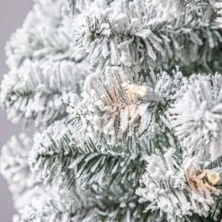 Cheapest ⭐ 7ft. Pre-Lit Flocked Artificial Pencil 😍 Christmas Tree, Clear Lights by Ashland® 🔔 -Ashlandty Shop 10643349 11