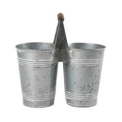 Budget 🔔 8 Pack: 9.6" Mini Galvanized Double Bucket by Ashland® 🎁
