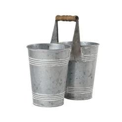 Budget 🔔 8 Pack: 9.6" Mini Galvanized Double Bucket by Ashland® 🎁 -Ashlandty Shop 10671576 2 1
