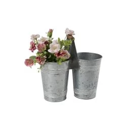 Best Sale 🧨 9.6" Mini Galvanized Double Bucket by Ashland® ⌛ -Ashlandty Shop 10671576 4