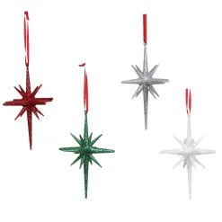 Hot Sale 👏 Assorted Glitter Plastic Starburst Ornament by Ashland® 🎉