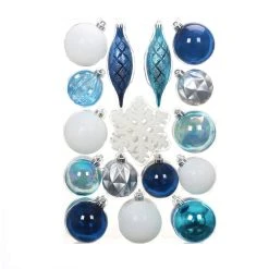 Top 10 😍 40ct. Silver, White & Blue Shatterproof Christmas Ornament Set by Ashland® 🌟