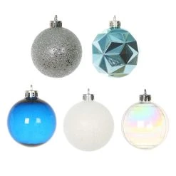 Wholesale 🔔 Assorted 50ct. 2" Silver, Blue & White Ball Ornament Set by Ashland® 😀 -Ashlandty Shop 10672842 3