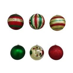 Outlet ⭐ Assorted 6ct. 4.5" Red, Green & Gold Shatterproof Ball Ornaments by Ashland® 👏 -Ashlandty Shop 10672854 2
