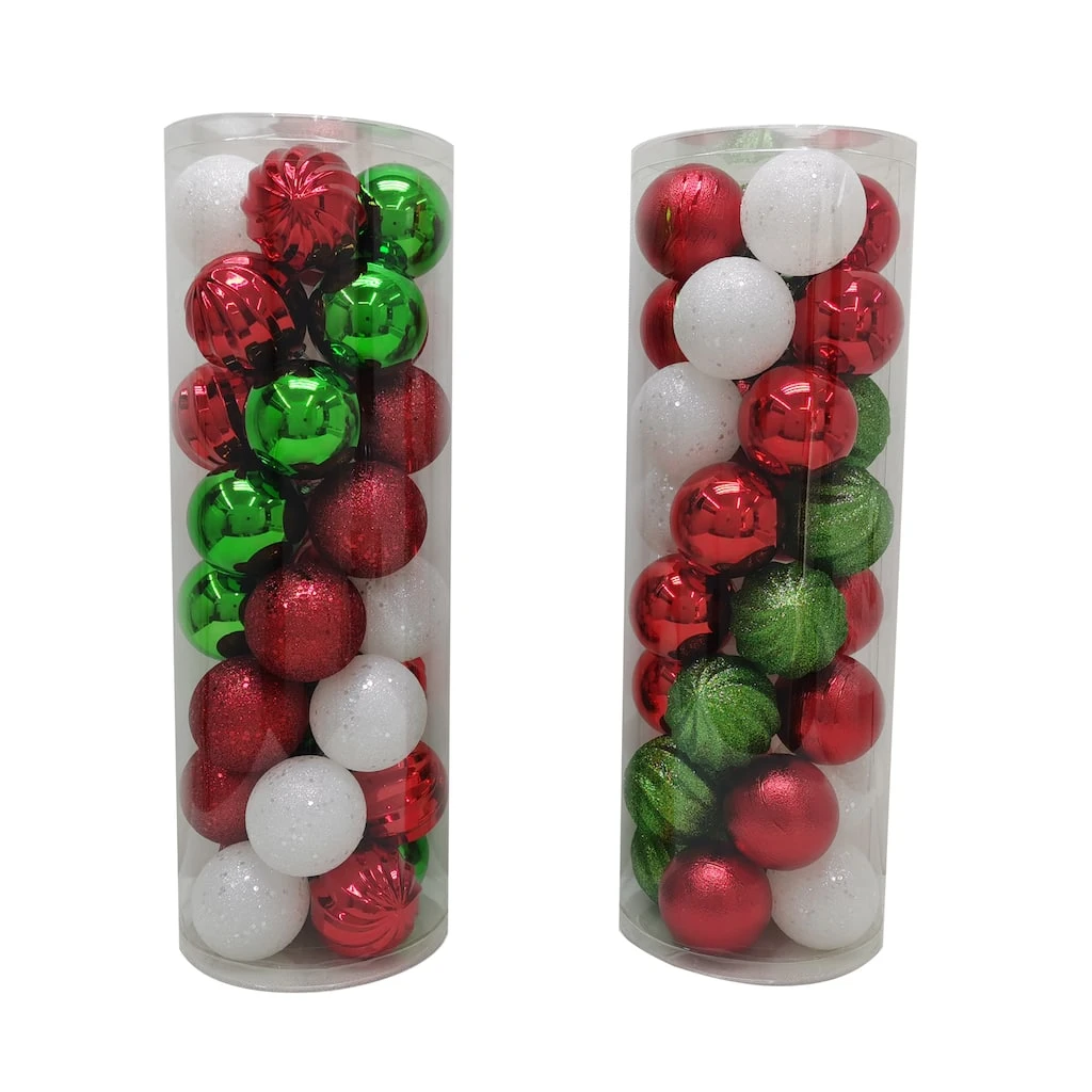 Outlet ❤️ Assorted 32ct. 3" Red, Green & White Shatterproof Ball Ornaments by Ashland® ❤️ 3 Outlet ❤️ Assorted 32ct. 3" Red, Green & White Shatterproof Ball Ornaments by Ashland® ❤️
