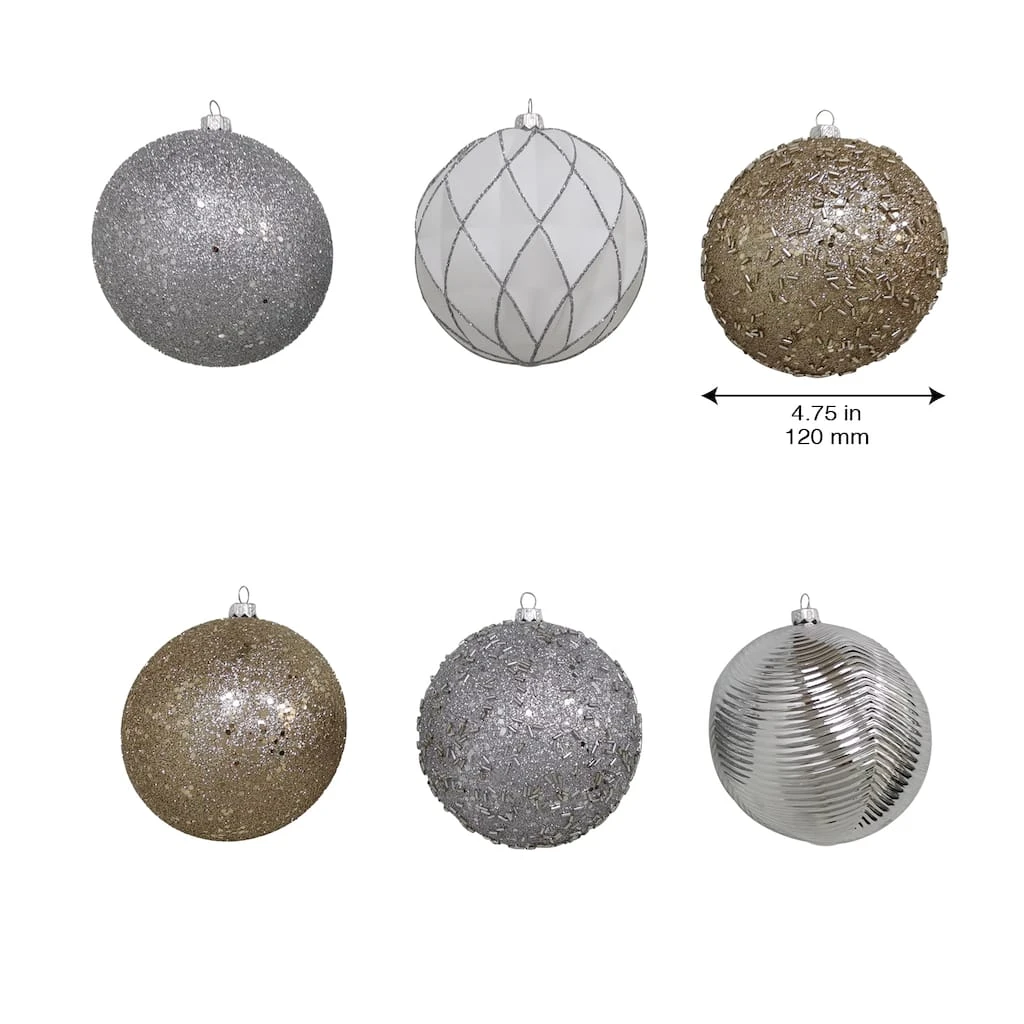 Deals ⌛ Assorted 6ct. 4.5" Silver & White Shatterproof Ball Ornaments by Ashland® 💯 6 Deals ⌛ Assorted 6ct. 4.5" Silver & White Shatterproof Ball Ornaments by Ashland® 💯 - Image 4