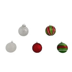 Flash Sale ❤️ Assorted Red, Green & White Plastic Round Ornaments by Ashland® 🛒 -Ashlandty Shop 10672885 3
