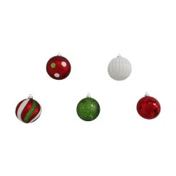 Flash Sale ❤️ Assorted Red, Green & White Plastic Round Ornaments by Ashland® 🛒 -Ashlandty Shop 10672885 4