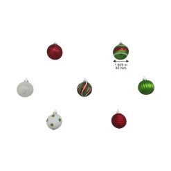 Flash Sale ❤️ Assorted Red, Green & White Plastic Round Ornaments by Ashland® 🛒 -Ashlandty Shop 10672885 9