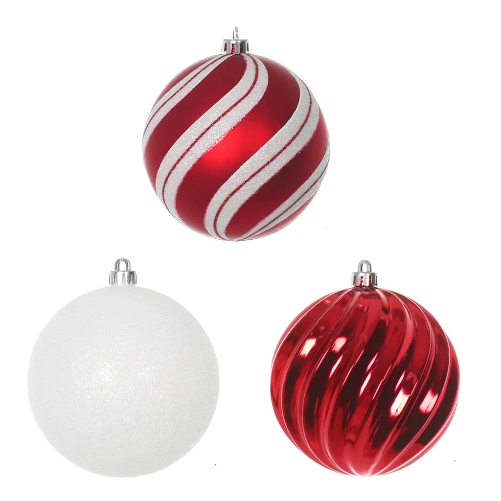 Budget 🧨 18ct. 4" Red & White Shatterproof Ball Ornaments by Ashland® 🧨 4 Budget 🧨 18ct. 4" Red & White Shatterproof Ball Ornaments by Ashland® 🧨 - Image 2