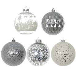 Cheapest ✔️ 18ct. 4" Silver & White Shatterproof Ball Ornaments by Ashland® ✔️ -Ashlandty Shop 10672899 2