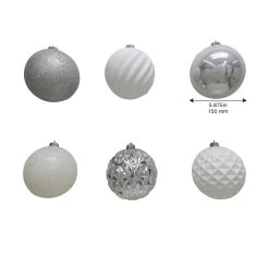 Brand new 💯 6ct. 6" Silver & White Shatterproof Ball Ornaments by Ashland® 👍 7 Brand new 💯 6ct. 6" Silver & White Shatterproof Ball Ornaments by Ashland® 👍 -Ashlandty Shop 10672900 3