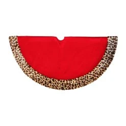 Promo ❤️ 48" Red Tree 🌟 Skirt with Leopard Trim by Ashland® ✨ -Ashlandty Shop 10672932 4