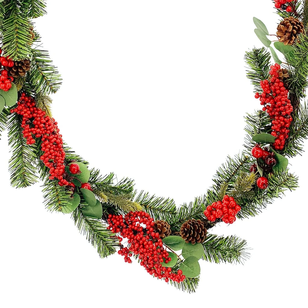 Brand new ❤️ 6ft. Red Berry, Pine & Eucalyptus Garland by Ashland® 🎁 3 Brand new ❤️ 6ft. Red Berry, Pine & Eucalyptus Garland by Ashland® 🎁