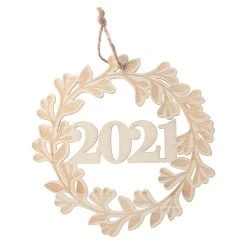 New ❤️ 5" DIY Unfinished Wood 2021 Wreath Ornament by Michaels 👍