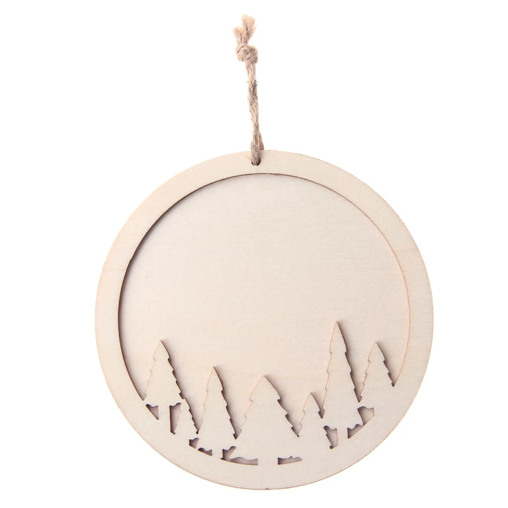 Budget π 4" DIY Unfinished Wood Tree Scene Round Ornament by Michaels π 3 Budget π 4" DIY Unfinished Wood Tree Scene Round Ornament by Michaels π