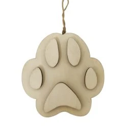Budget 💯 4" Unfinished Wood Layered Paw Print Ornament by Michaels 🎁