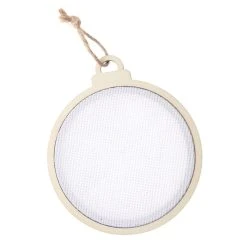 Cheapest 😍 5" Unfinished DIY Aida Stitch Wood Round Ornament by Michaels 😍