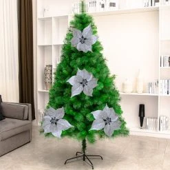 Budget 😍 Silver Glitter Poinsettia Clip by Ashland® 😀 -Ashlandty Shop 10675750 3