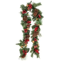 Best Sale 🛒 6ft. Pine, Jingle Bell & Red Berry Garland with Plaid Bows by Ashland® ✨ -Ashlandty Shop 10675833 2