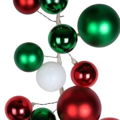 Promo 🎁 6ft. Red, Green & White Ball Ornament Garland by Ashland® 🔥