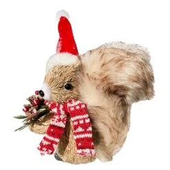 Flash Sale ✔️ 7.5" Squirrel with Red & White Hat & Scarf Natural Décor Accent by Ashland® 😀
