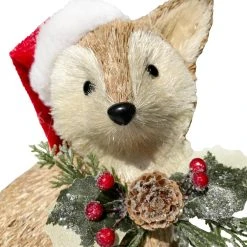 Discount 🧨 9" Fox with Santa Hat Natural Décor Accent by Ashland® 👍 -Ashlandty Shop 10676178 3