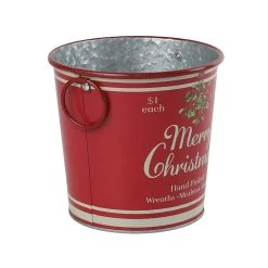 Cheapest ⌛ 6.6" Red Merry Christmas Metal Bucket with Handles by Ashland® 💯 -Ashlandty Shop 10676690 3