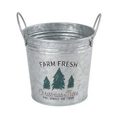 Brand new ✔️ 7.6" Farm Fresh Christmas Trees Metal Bucket with Handles by Ashland® 🔥
