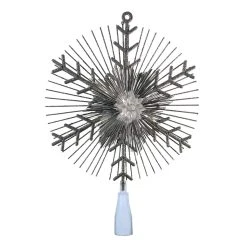 Discount 😀 14.5" Silver Lighted Tinsel Starburst Tree Topper by Ashland® 🔔