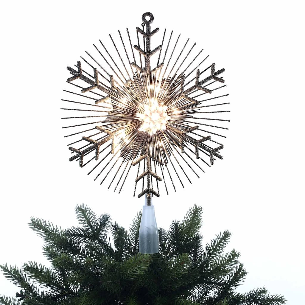 Discount π 14.5" Silver Lighted Tinsel Starburst Tree Topper by Ashland® π 5 Discount π 14.5" Silver Lighted Tinsel Starburst Tree Topper by Ashland® π - Image 3