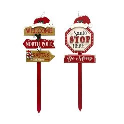 Wholesale ๐ Assorted 36" Directional Santa Hat Yard Stake by Ashland® โจ