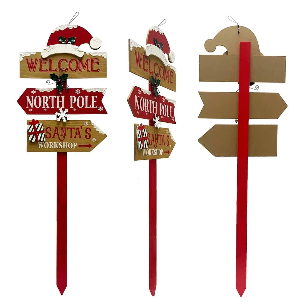 Wholesale 🌟 Assorted 36" Directional Santa Hat Yard Stake by Ashland® ✨ 4 Wholesale 🌟 Assorted 36" Directional Santa Hat Yard Stake by Ashland® ✨ - Image 2
