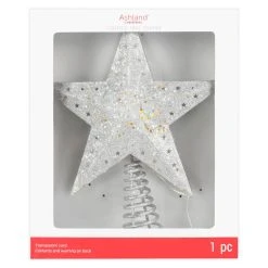 Cheap ⭐ 12.5" Silver Glitter Star Lighted Kaleidoscope Tree Topper by Ashland® 🥰